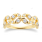 Yellow Gold Lab Grown Diamond Leaf Wedding Band