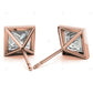 Bezel Setting Lab Grown Diamond Gold Earrings