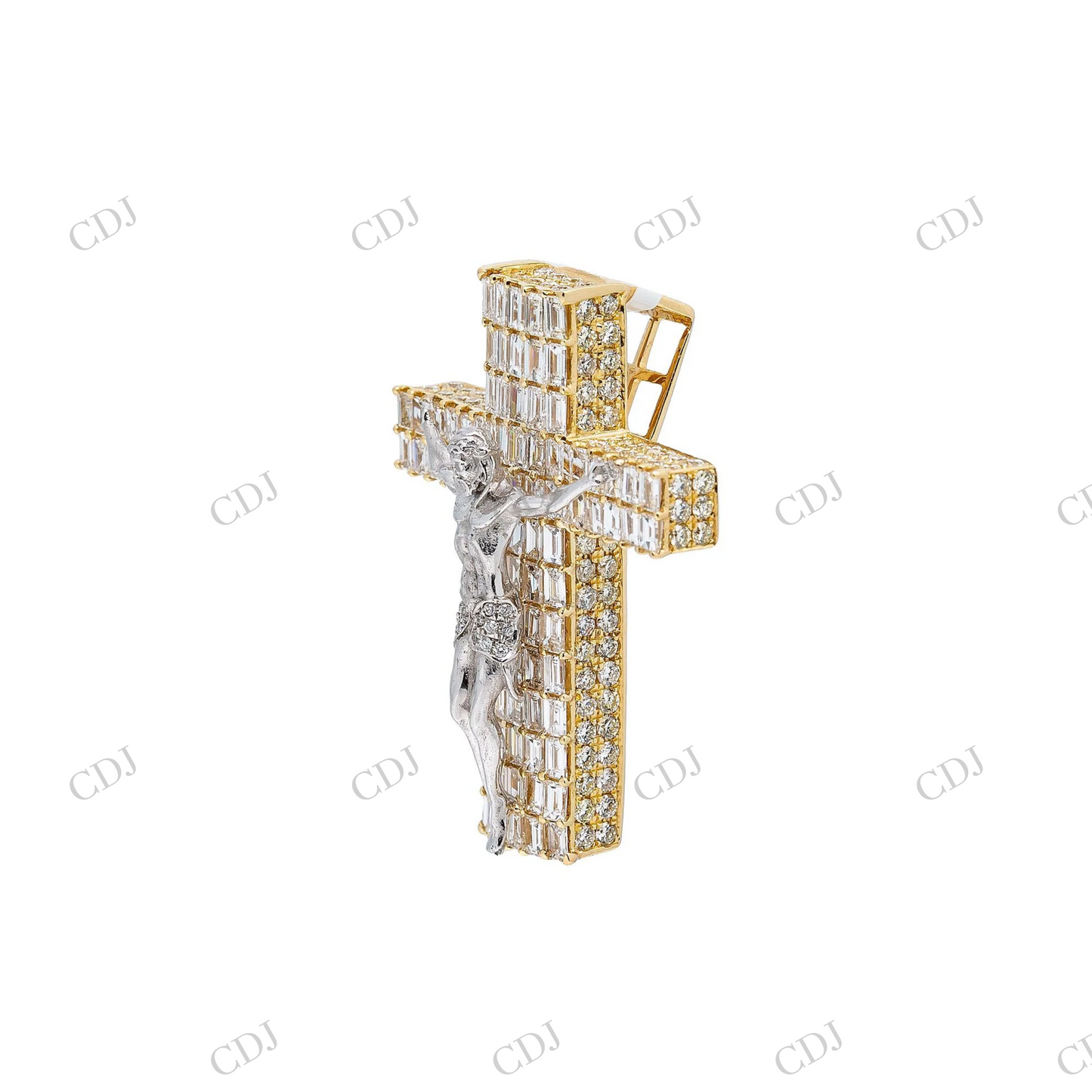 Iced Crucifix Pendant Silver Moissanite Pendant Hip Hop Pendent customdiamjewel
