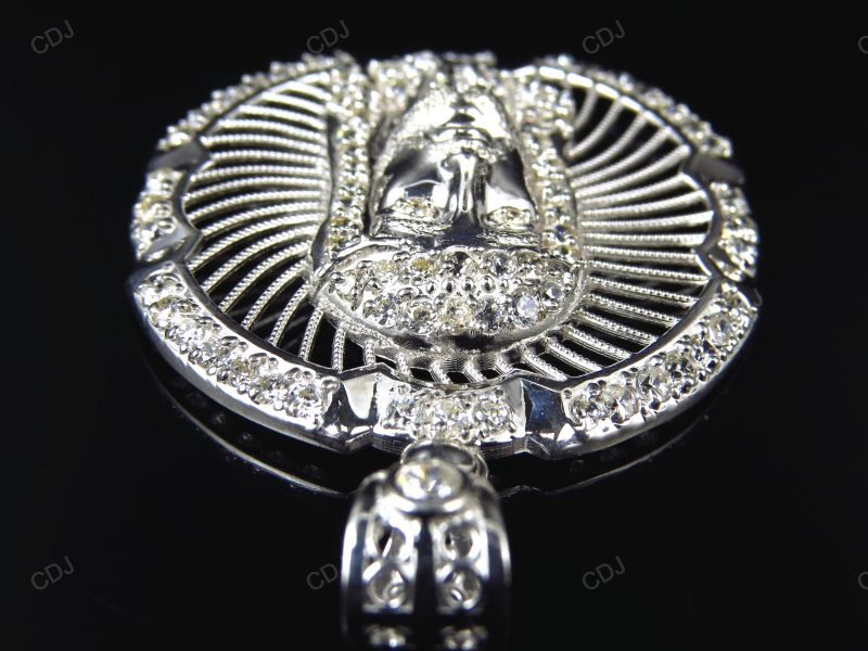 White Gold Jesus Piece Plain Pendant hip hop jewelry CustomDiamJewel