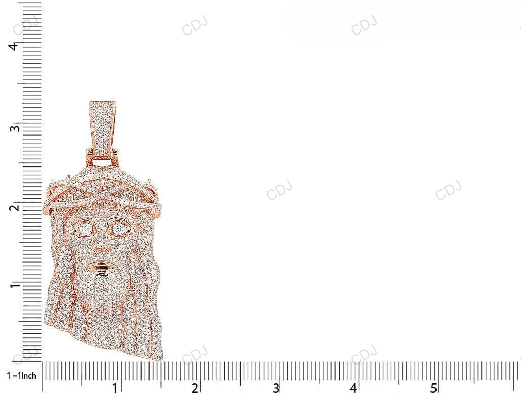 Iced Out Gold CVD Diamond Customize Jesus Pendant hip hop jewelry CustomDiamJewel
