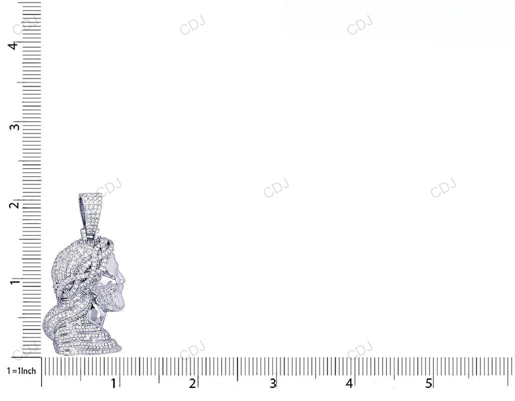 Crowned Jesus Side Lab Grown Diamond Gold Customize Pendant hip hop jewelry CustomDiamJewel