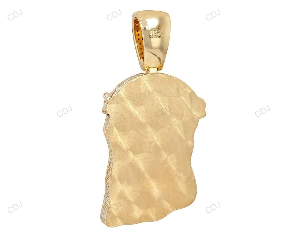 Lab Grown Diamond Gold Jesus Iced Out Handmade Pendant hip hop jewelry CustomDiamJewel
