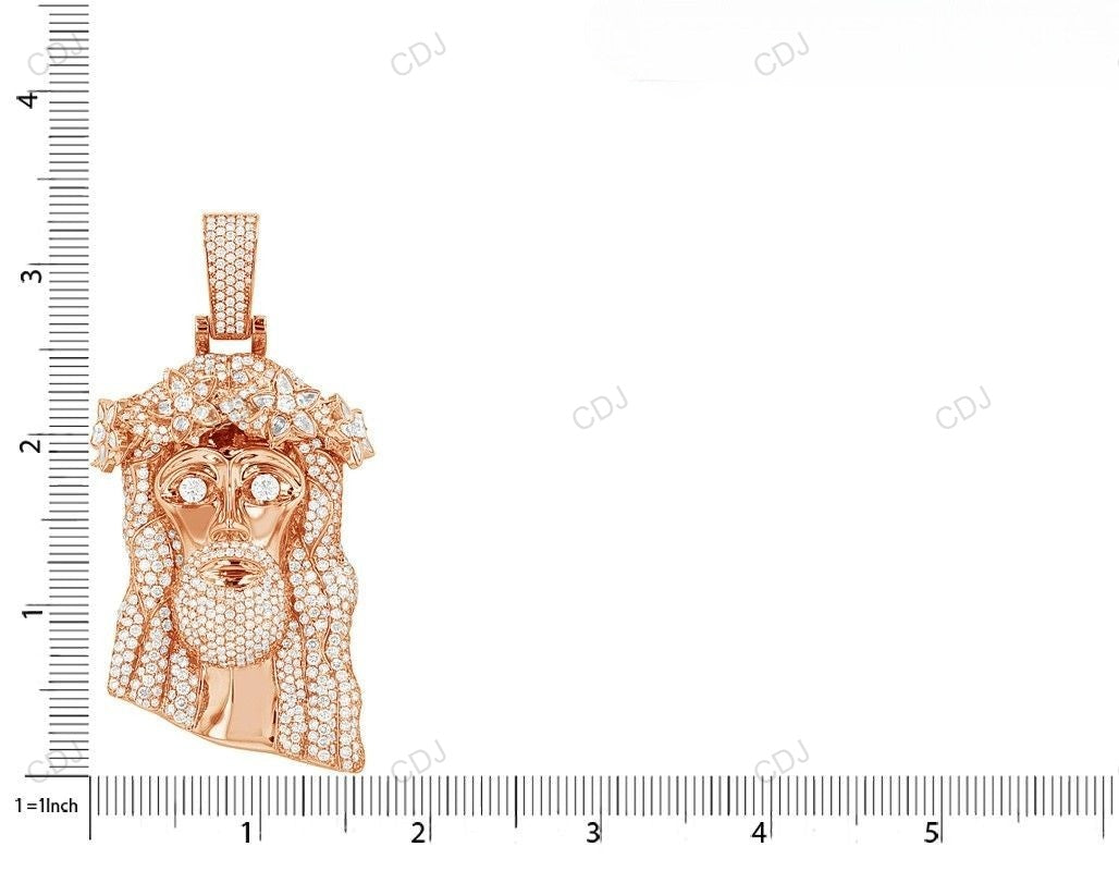 16.50 CTW VVS Lab Grown Diamond Iced Out Gold Jesus Pendant hip hop jewelry customdiamjewel
