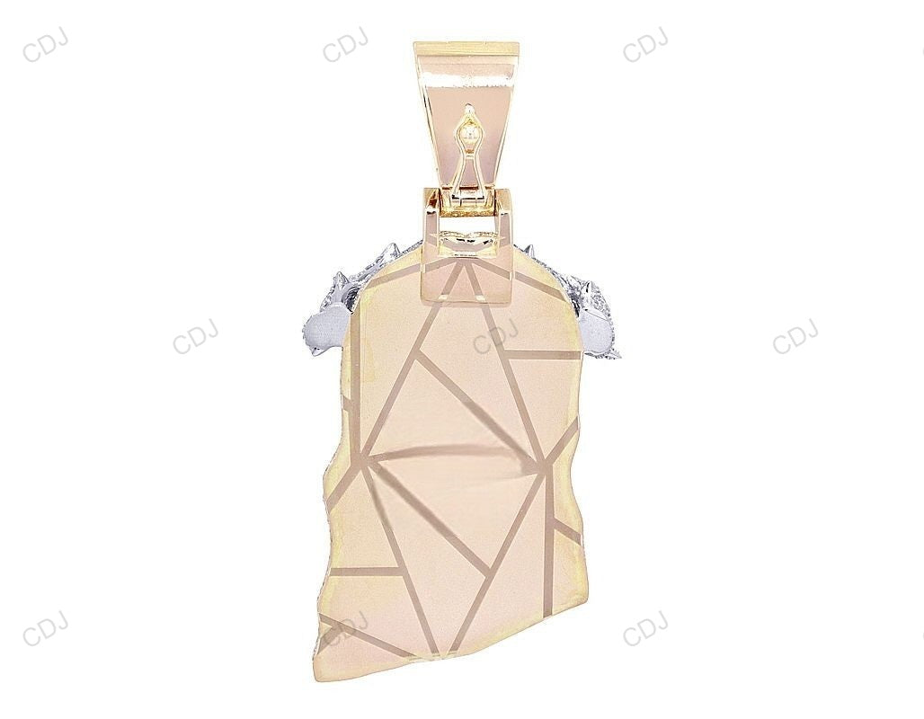 Iced Out 10K Solid Gold Lab Grown Diamond Jesus Pendant hip hop jewelry CustomDiamJewel