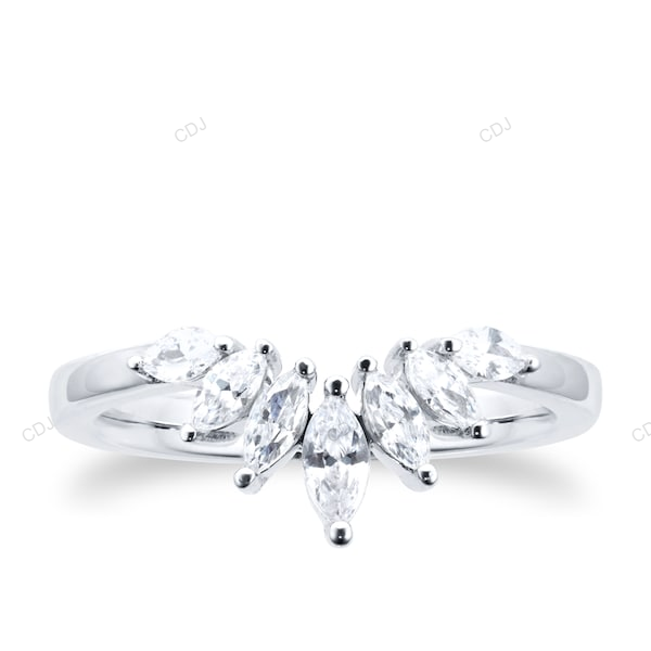 Pear Shape CVD Diamond Gold Wedding Band