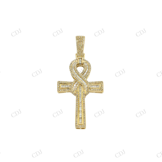 Sterling Silver Moissanite Ankh Cross Pendant Hip Hop Pendent customdiamjewel