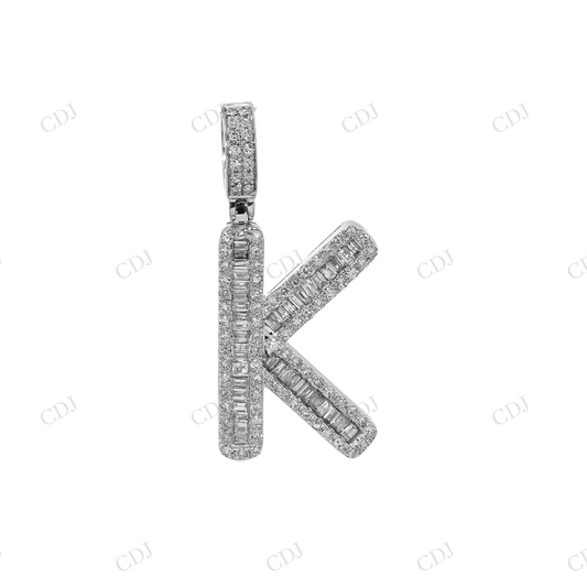 Luxury Hip Hop Letter Charm 925 Sterling Silver K Initial Pendant Hip Hop Pendent customdiamjewel