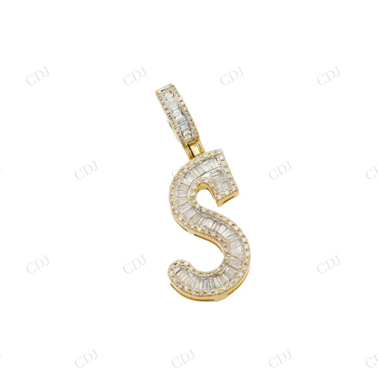 Custom Letter S Moissanite Baguette 925 Silver Unisex Pendant Hip Hop Pendent customdiamjewel