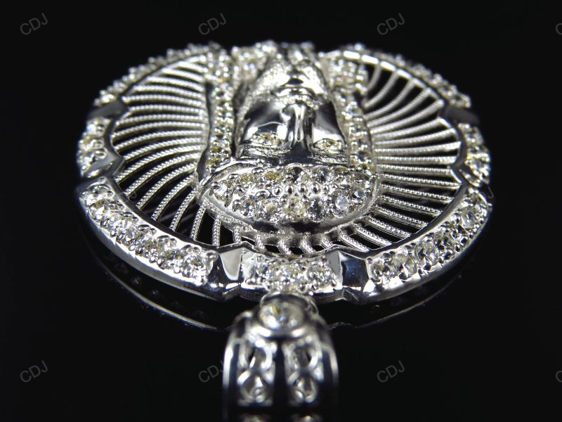 White Gold Jesus Piece Plain Pendant hip hop jewelry CustomDiamJewel