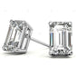 Yellow Gold Emerald Cut Lab Created Diamond Earrings