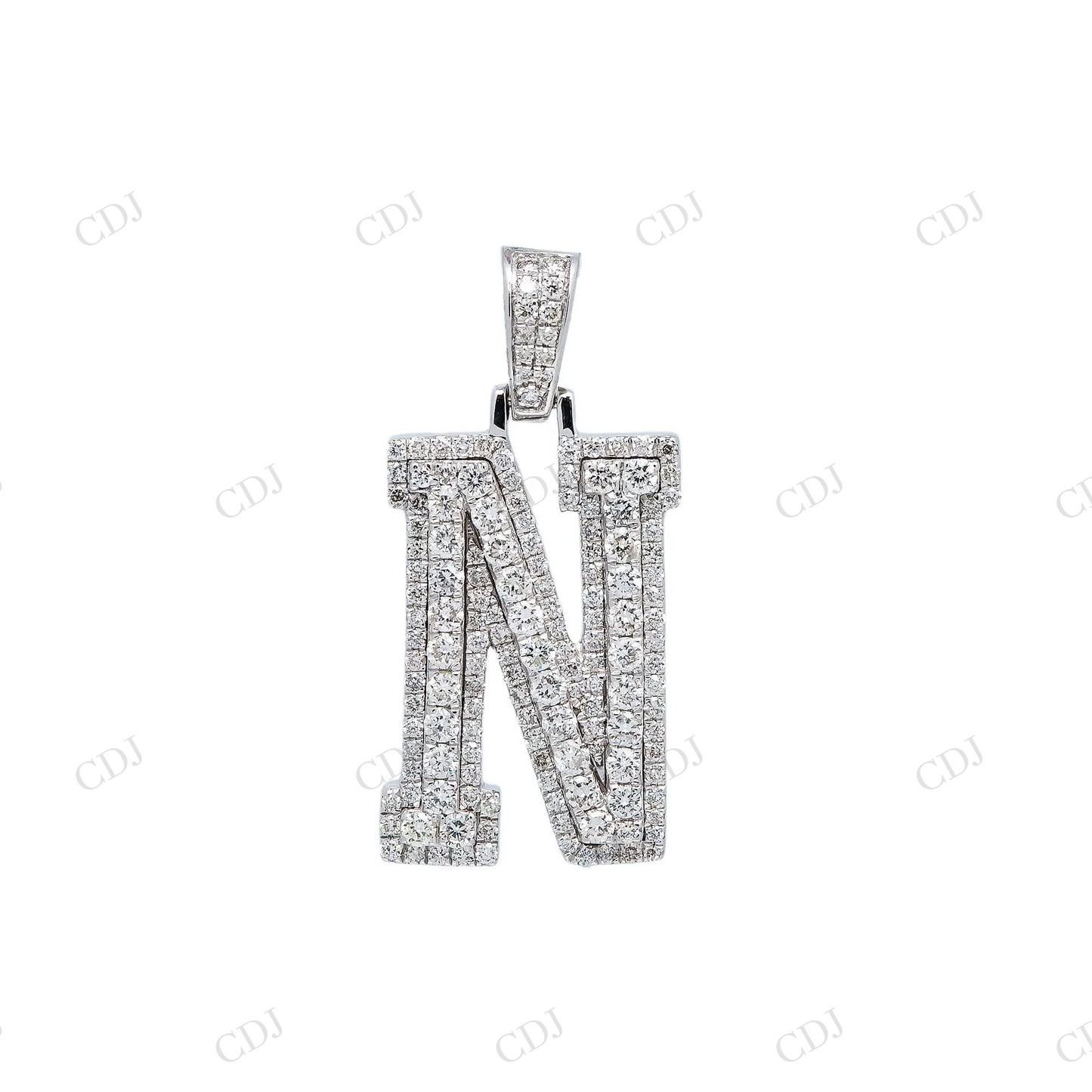 Customized N Initial moissanite 925 Sterling silver Pendant Hip Hop Pendent customdiamjewel