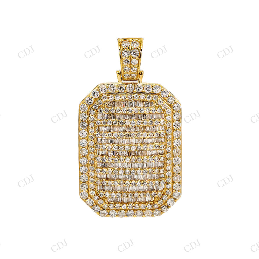 925 Silver Moissanite Baguette Diamond Rectangle Pendant Hip Hop Pendent customdiamjewel