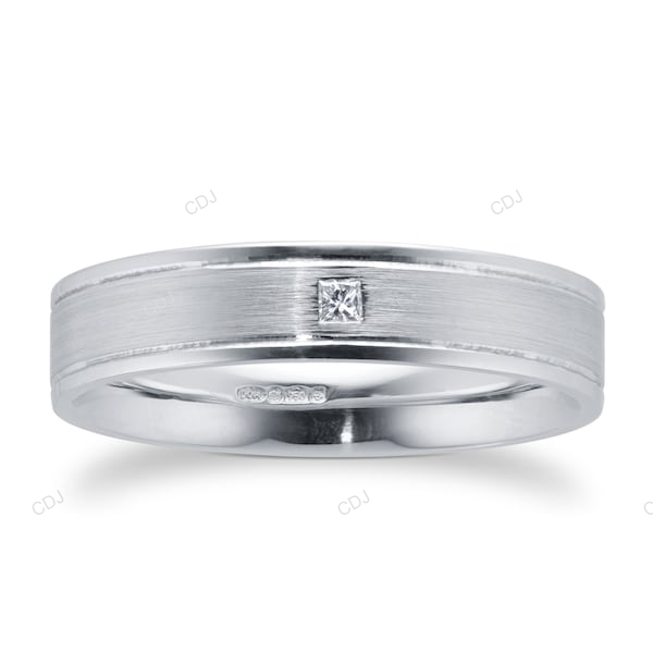 Princess Cut Flush Setting CVD Diamond Wedding Band
