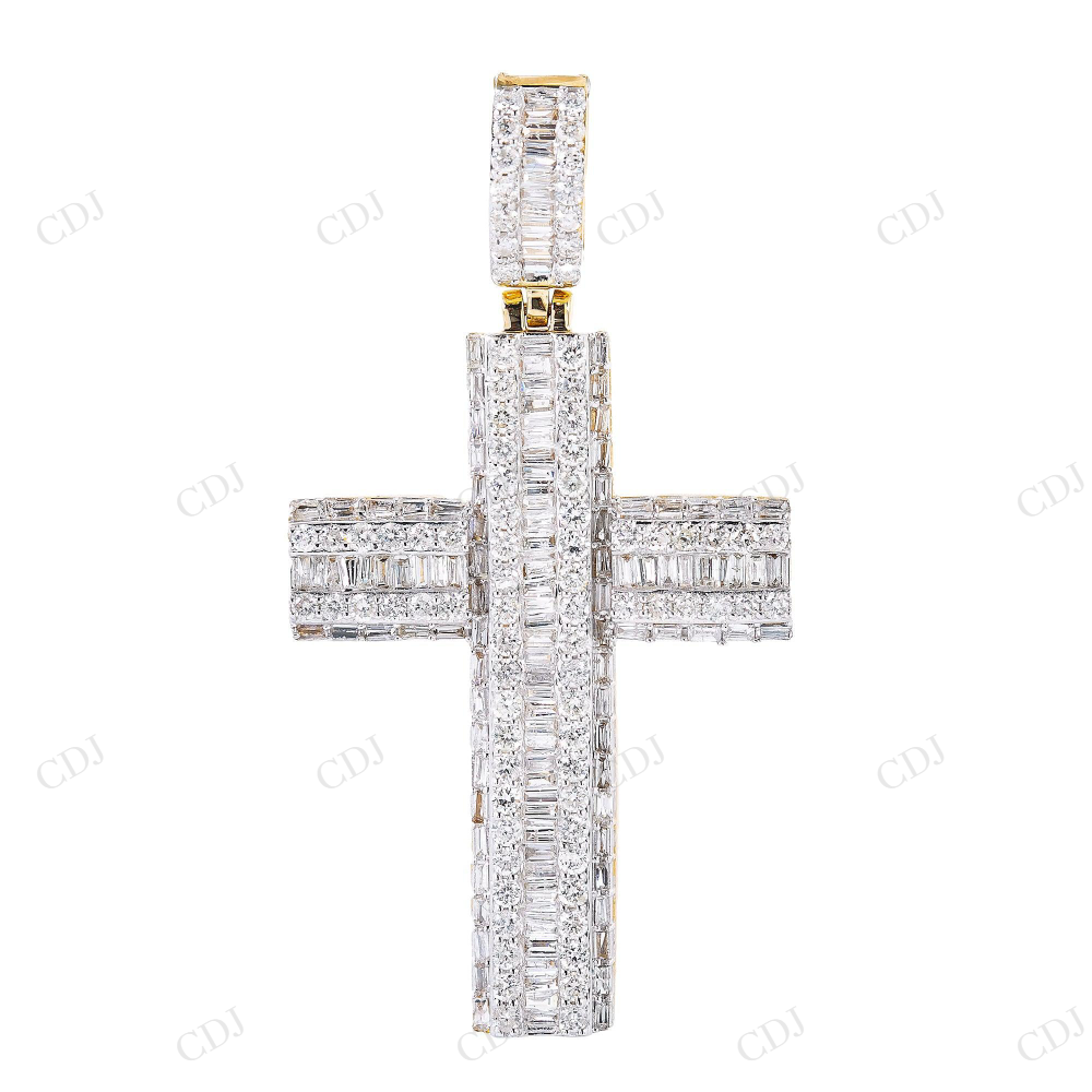 Hip Hop Cross Baguette Moissanite 925 Sterling Silver Pendant Hip Hop Pendent customdiamjewel
