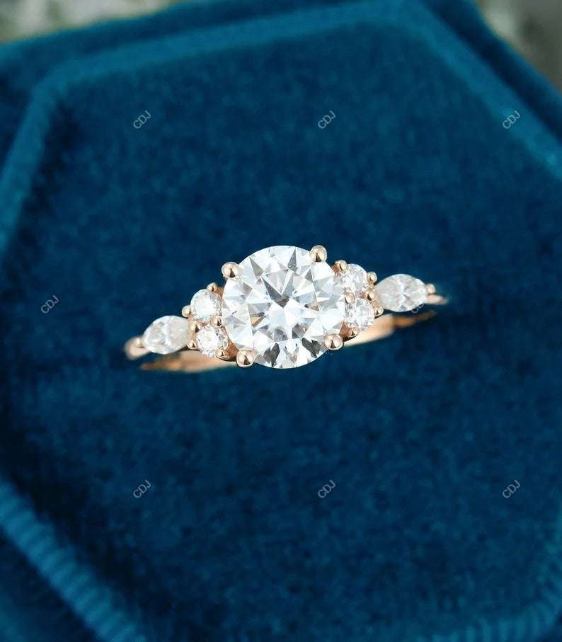 2.00 CTW Round Cut Lab-Grown Diamond Cluster Ring