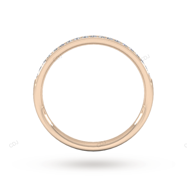 Rose Gold Lab Grown Diamond Halt Eternity Wedding Band