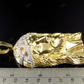 Men's Yellow Solid Gold Jesus CVD Diamond Hip Hop Pendant hip hop jewelry CustomDiamJewel