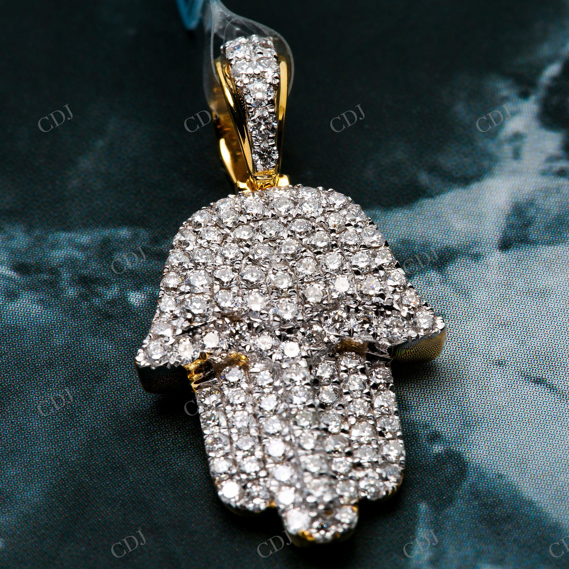 Fully Iced Out Moissanite 925 Silver Hamsa Pendant Hip Hop Pendent customdiamjewel