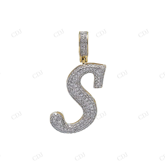 1.38 CTW Iced Out Letter S 925 Sterling Silver Moissanite Pendant Hip Hop Pendent customdiamjewel