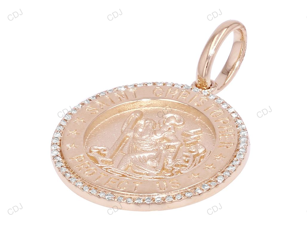 Medallion Christopher Rose Gold CVD Diamond Pendant hip hop jewelry CustomDiamJewel