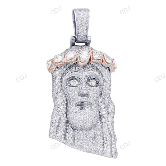Two-Tone Lab Grown Diamond Iced Out Jesus Pendant hip hop jewelry CustomDiamJewel