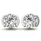 White Half Bezel Set Lab Grown Diamond Earrings