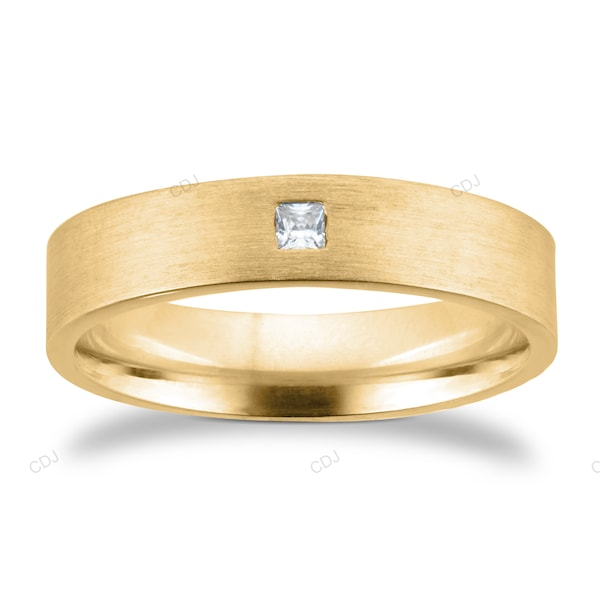 Rose Gold CVD Diamond Flush Setting Wedding Band