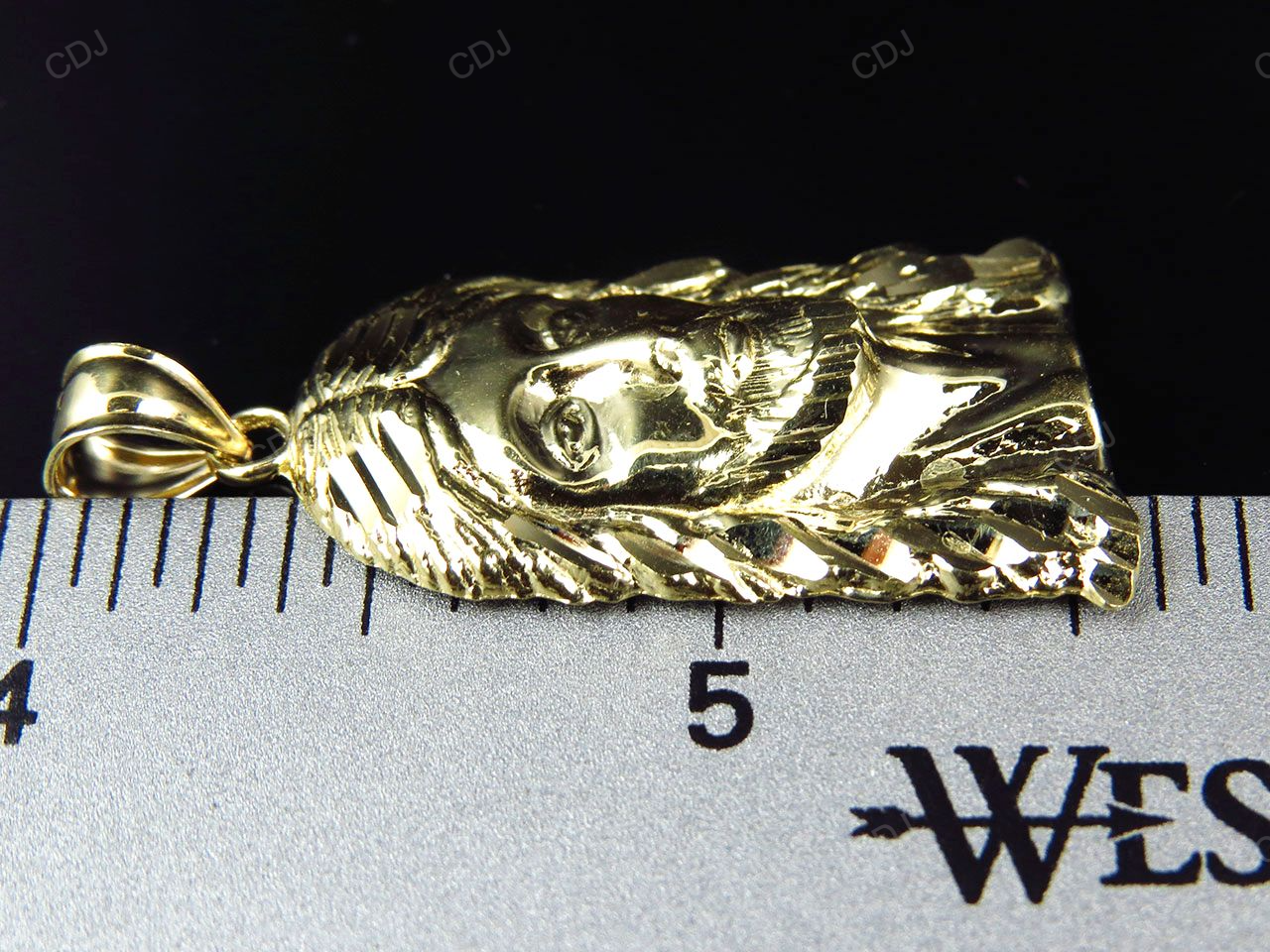 1.5 inch Yellow Gold Plain Jesus Pendant hip hop jewelry CustomDiamJewel
