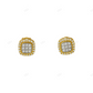 Yellow Gold Lab Grown Diamond Square Stud Earrings