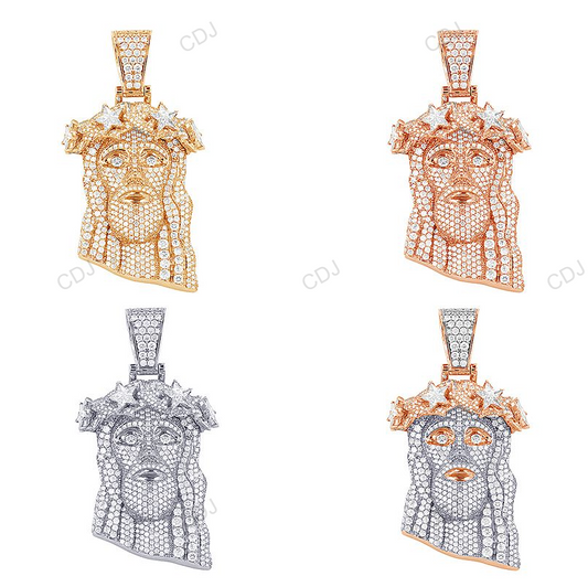 CVD Diamond Gold Jesus Customize Iced Out Pendant hip hop jewelry CustomDiamJewel