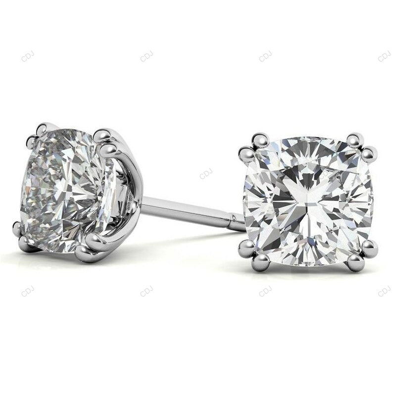 White Gold Lab Grown Diamond Stud Earring For Everyday