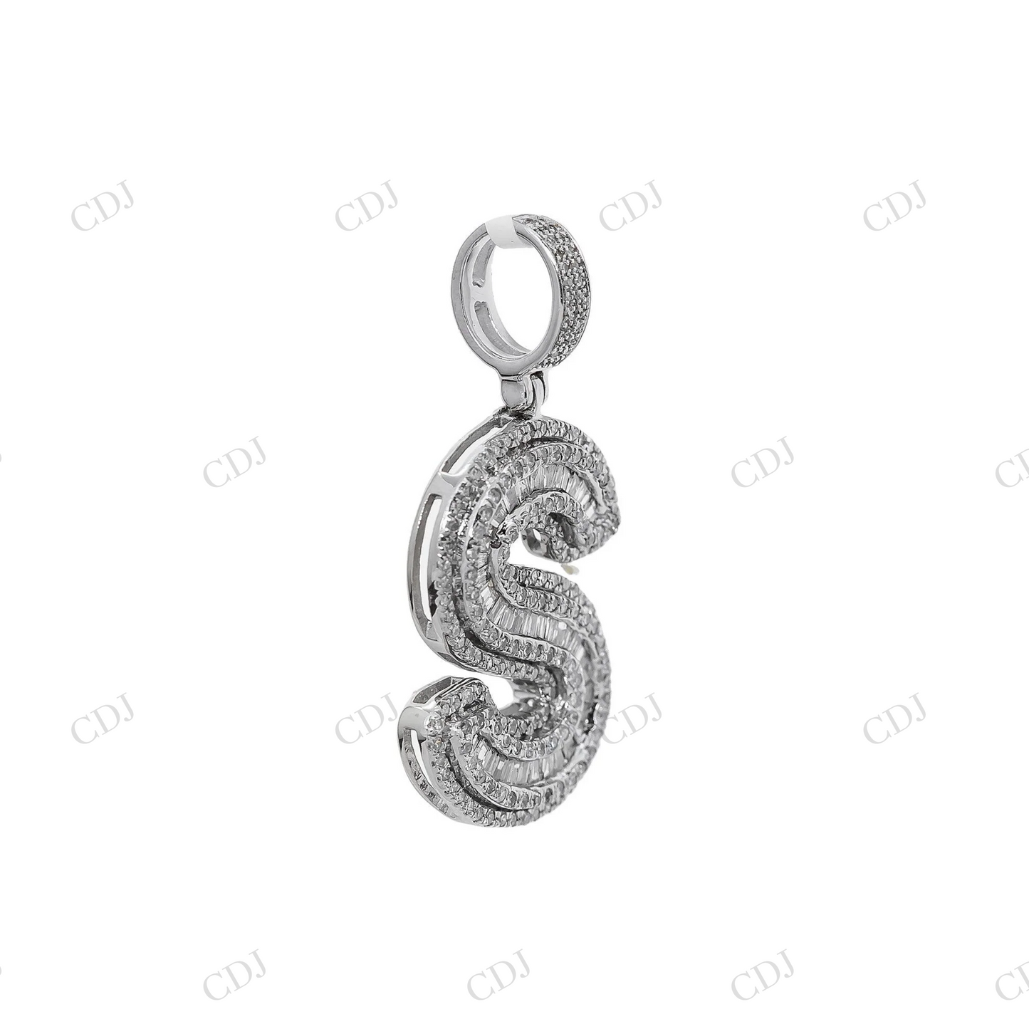 925 Silver Moissanite Initial “S” Pendant Hip Hop Pendent customdiamjewel