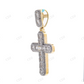 925 Silver Round & Baguette Moissanite Cross Pendant Hip Hop Pendent customdiamjewel