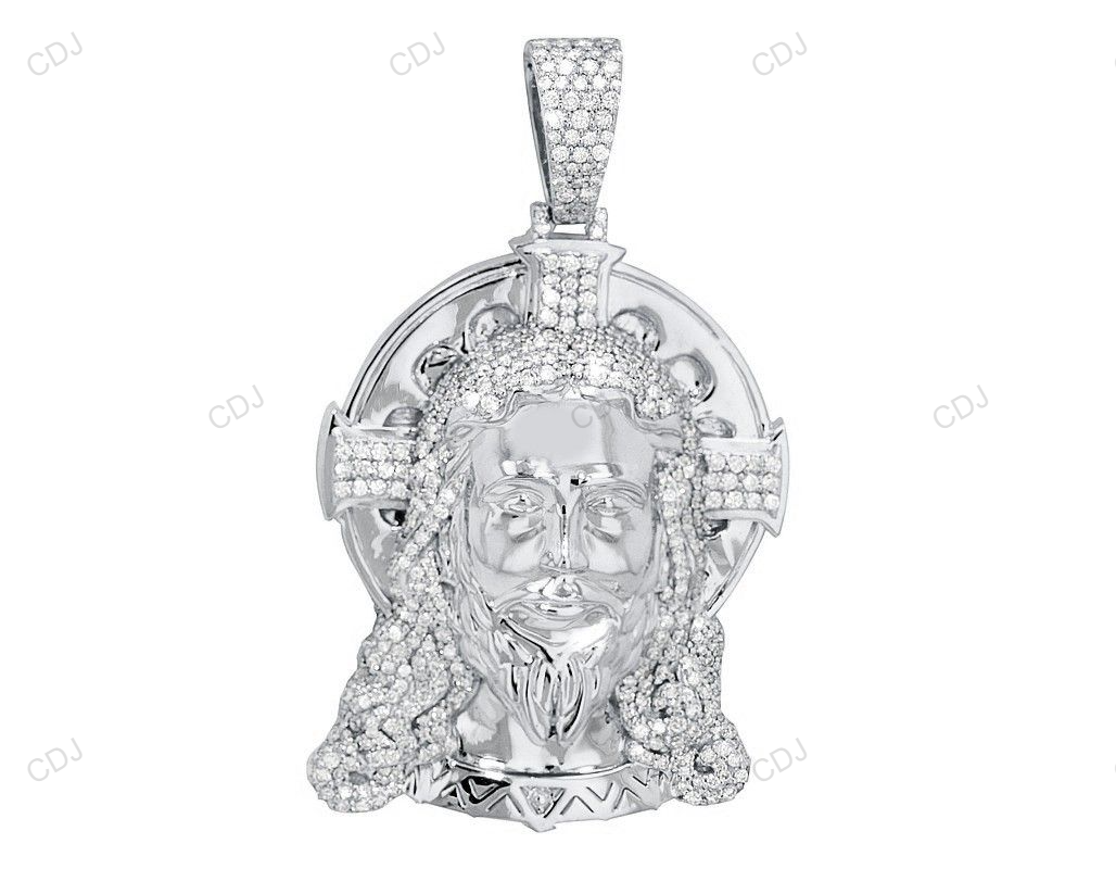 Halo Cross Jesus Lab Grown Diamond Gold Luxury Pendant hip hop jewelry CustomDiamJewel