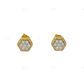 Yellow Gold Lab Grown Diamond Hexagon Cluster Earrings
