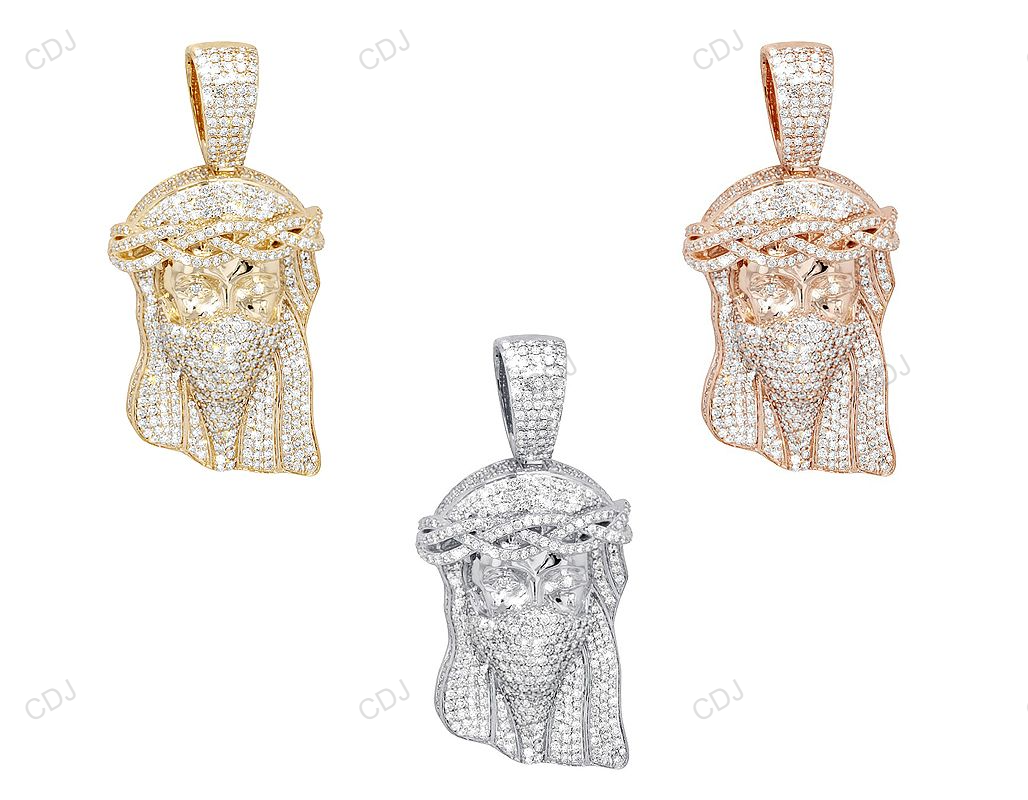 Masked Jesus Iced Out Lab Grown Diamond Solid Gold Pendant hip hop jewelry CustomDiamJewel