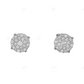Hip Hop cluster Yellow Gold Lab Grown Diamond Earrings