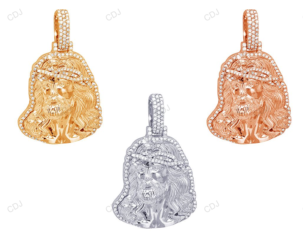 Lab Grown Diamond Jesus Gold Hip Hop Pendant hip hop jewelry CustomDiamJewel