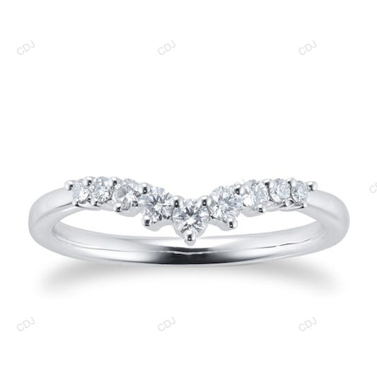 18KT Gold Lab Grown Diamond Curved Weeding Band