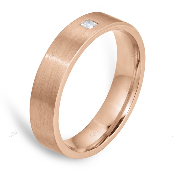 Rose Gold CVD Diamond Flush Setting Wedding Band