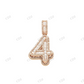 Baguette Moissanite Number 4 Pendant Hip Hop Pendent customdiamjewel