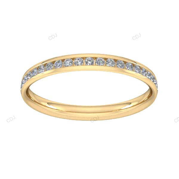 Channel Setting Lab Created Yellow Gold Wedding Band