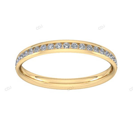 Channel Setting Lab Created Yellow Gold Wedding Band Wedding Band customdiamjewel