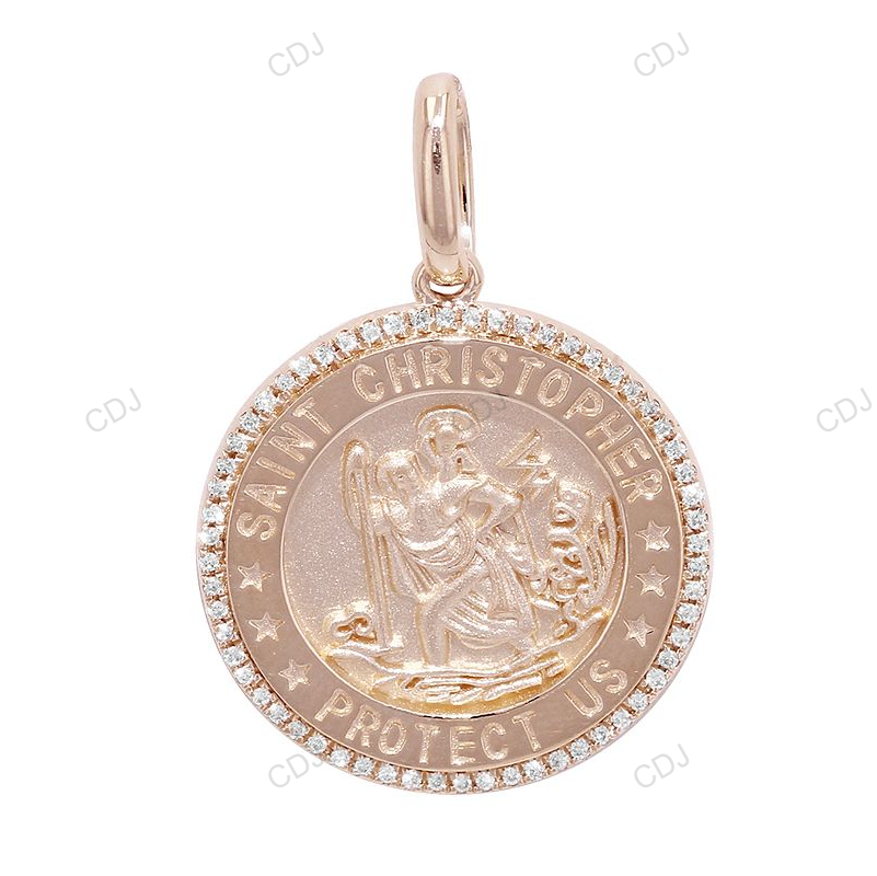 Medallion Christopher Rose Gold CVD Diamond Pendant hip hop jewelry CustomDiamJewel