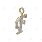 925 Silver Moissanite F Letter pendant Hip Hop Pendent customdiamjewel