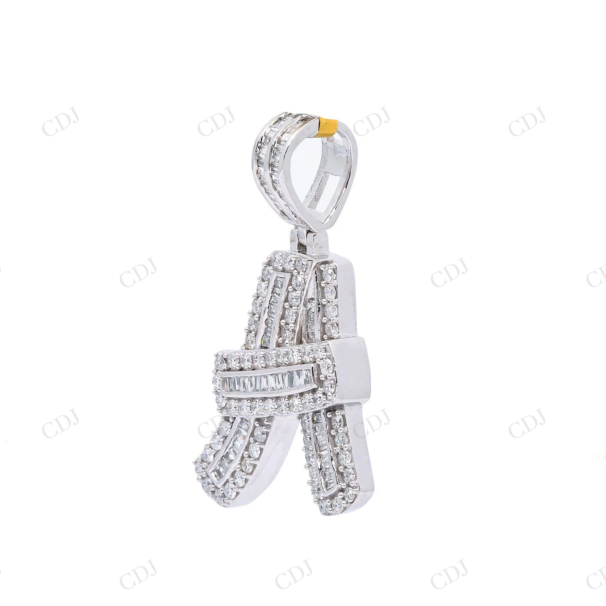 1.75" Customized A Letter Moissanite Bagutte 925 Silver Pendant Hip Hop Pendent customdiamjewel