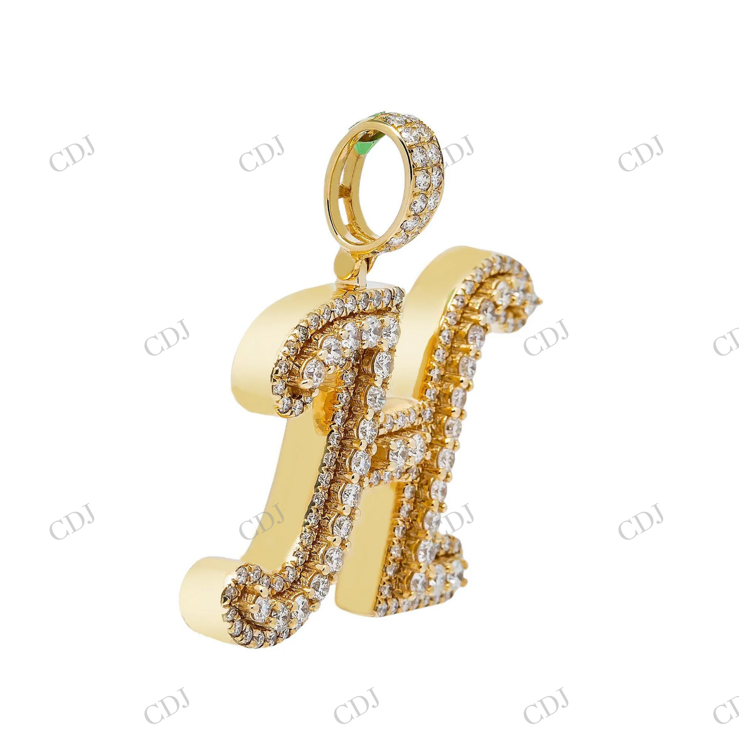 Customized 925 Silver Moissanite H Initial Pendant Hip Hop Pendent customdiamjewel