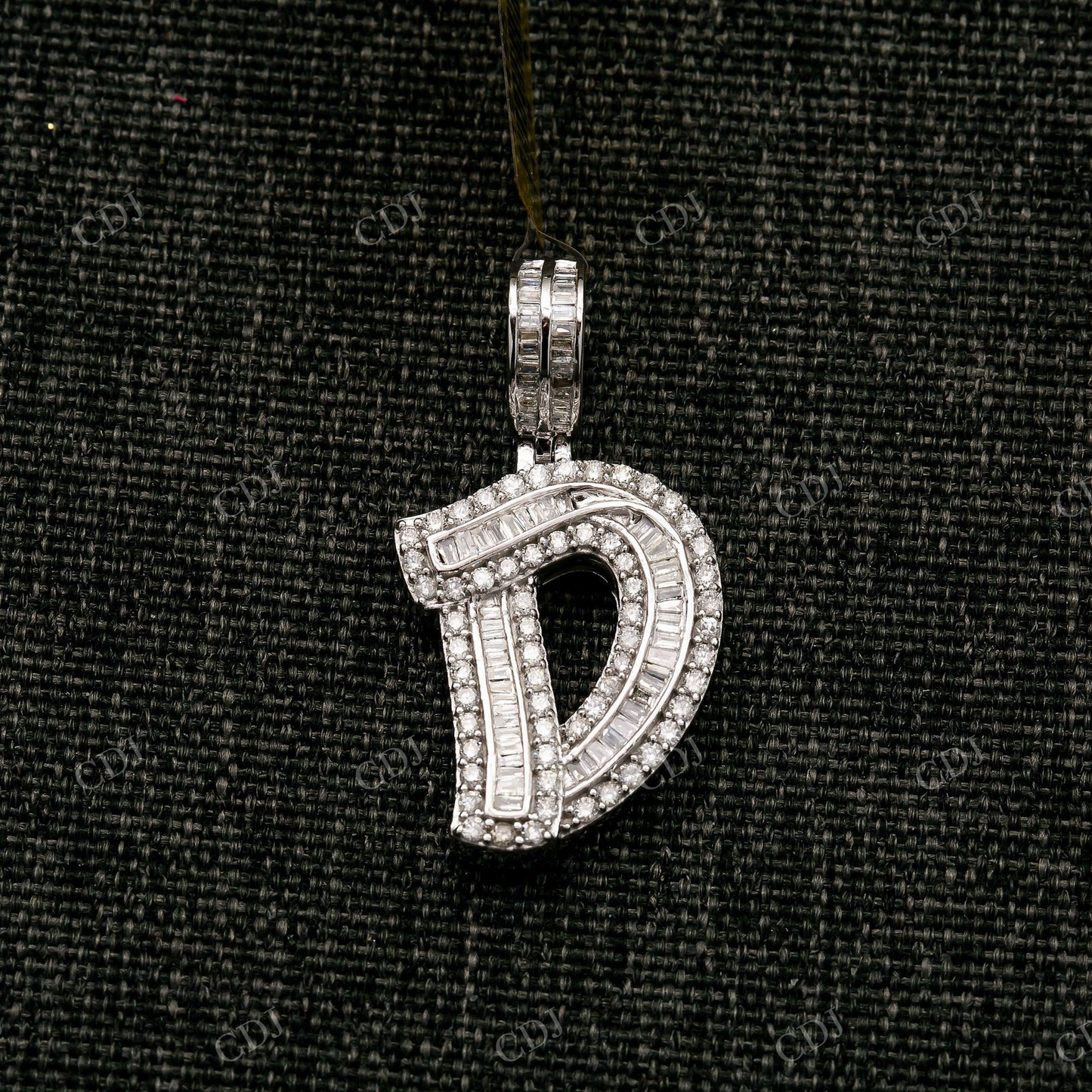 Moissanite Baguette Iced Out 925 Sterling Silver D Letter Pendant Hip Hop Pendent customdiamjewel