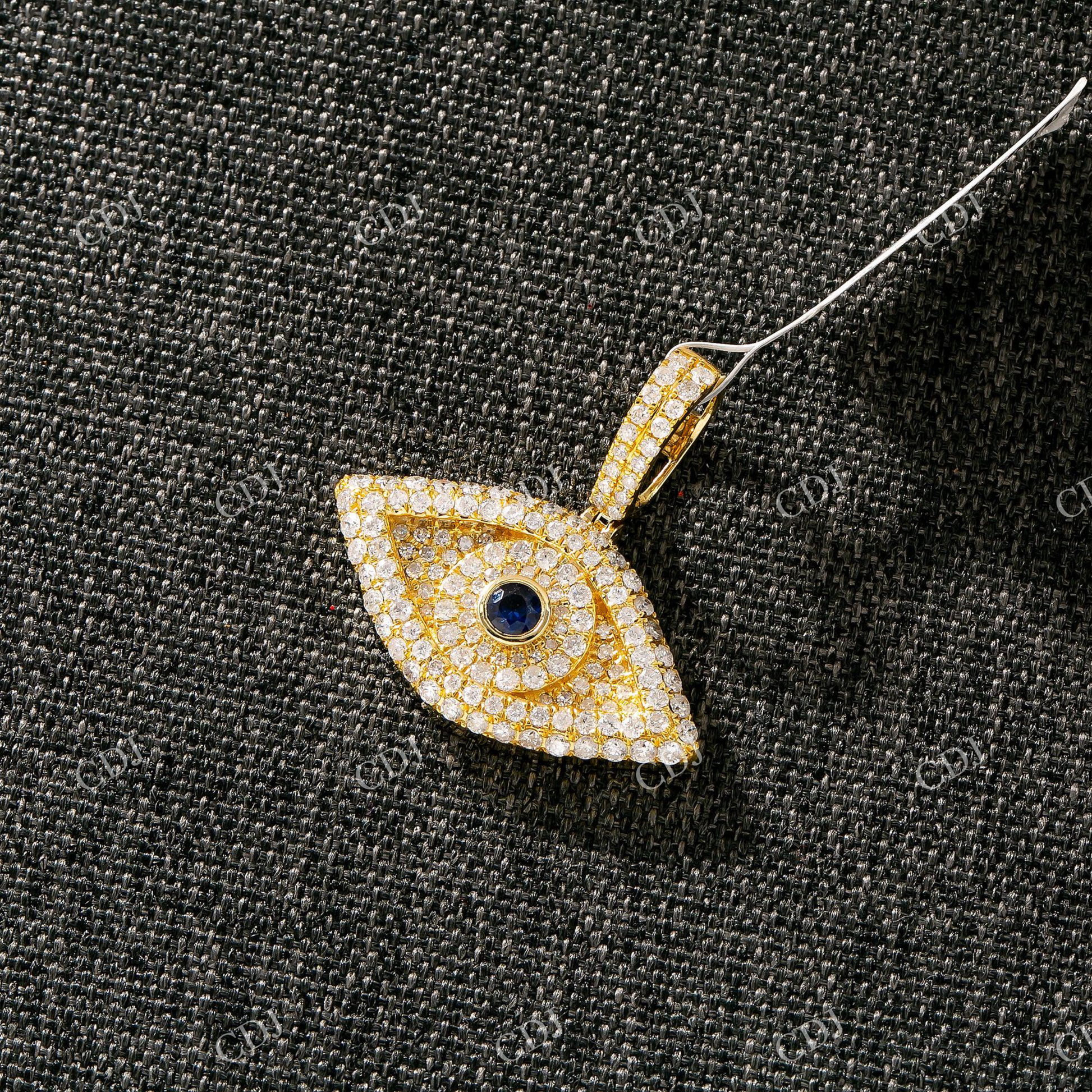 Designer Evil Eye 925 Sterling Silver Moissanite Pendant Hip Hop Pendent customdiamjewel